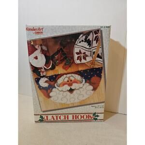 Vintage Latch Hook Kit Kris Kringle Rug NEW Old Stock No 4659 Christmas